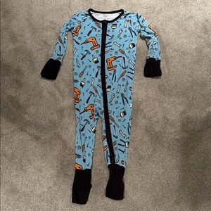 Little Sleepies Blue and Black Tool Print Pajamas